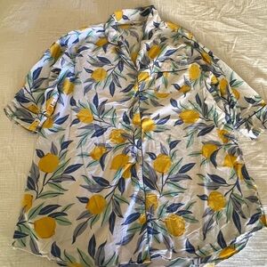 Printfresh Lemon Print Pajama Top - Blue and Yellow